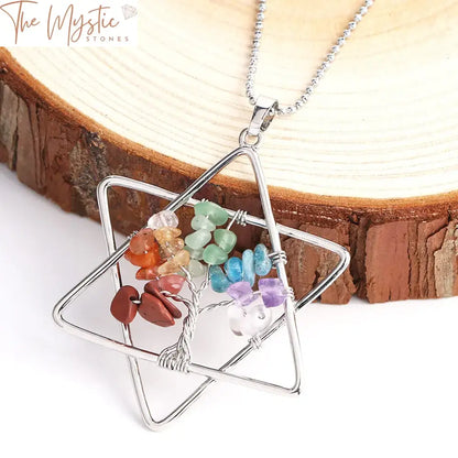 Merkaba Chakra Healing Pendant – Tree Of Life Design