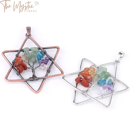 Merkaba Chakra Healing Pendant – Tree Of Life Design