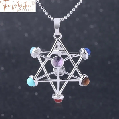 Merkaba Chakras Natural Stone Reiki Necklace