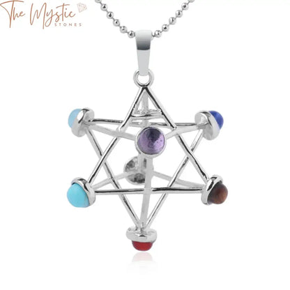 Merkaba Chakras Natural Stone Reiki Necklace