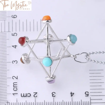 Merkaba Chakras Natural Stone Reiki Necklace