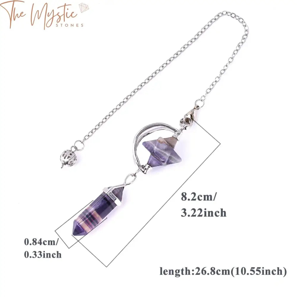 Merkaba Fluorite Crystal Pendulum For Reiki And Divination