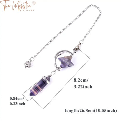 Merkaba Fluorite Crystal Pendulum For Reiki And Divination