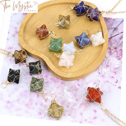 Merkaba Natural Stone Crystal Pendant