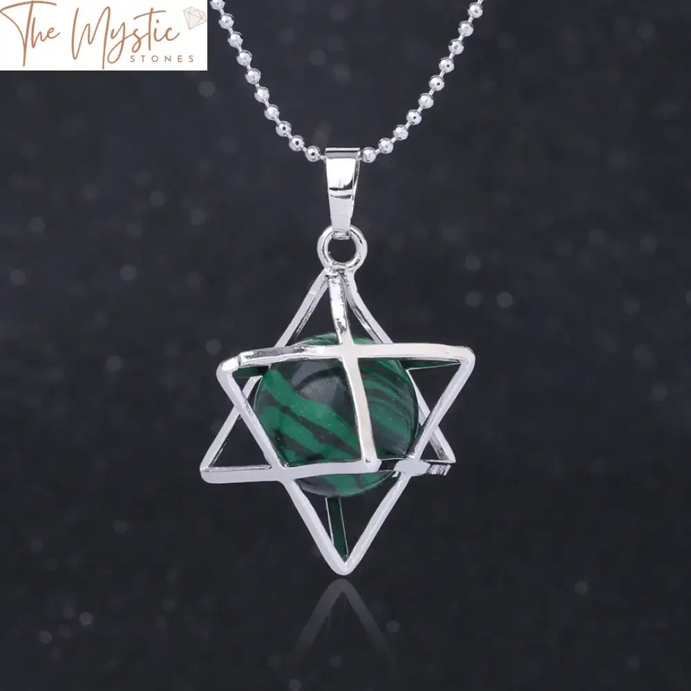 Merkaba Opal & Hematite Hexagram Pendant