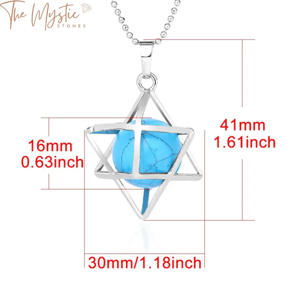 Merkaba Opal & Hematite Hexagram Pendant