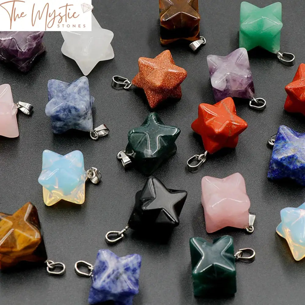 Merkaba Star Natural Stone Pendant