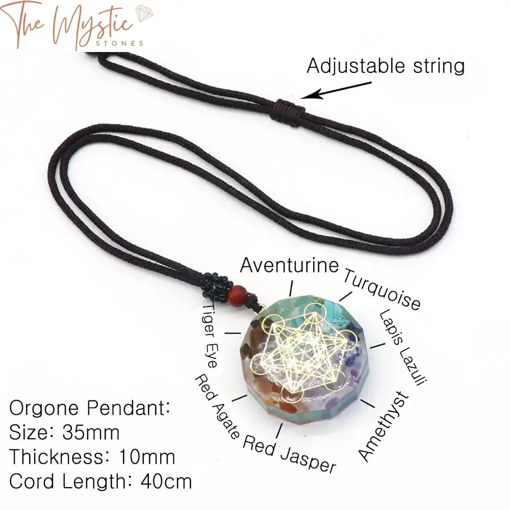 Metatron Cube Orgone Chakra Healing Pendant Set