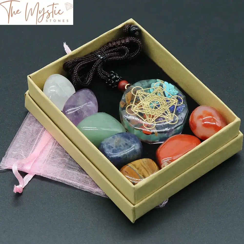 Metatron Cube Orgone Chakra Healing Pendant Set