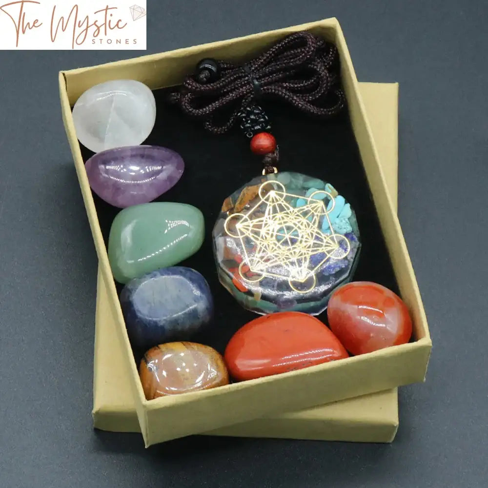 Metatron Cube Orgone Chakra Healing Pendant Set