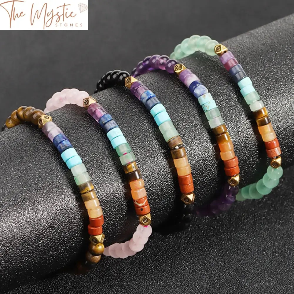 Mini Chakra Stone Bead Bracelet 4Mm