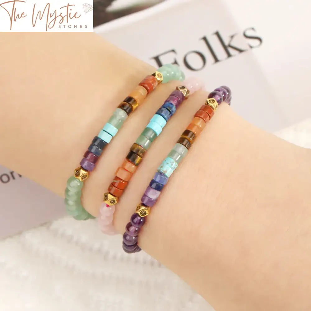 Mini Chakra Stone Bead Bracelet 4Mm