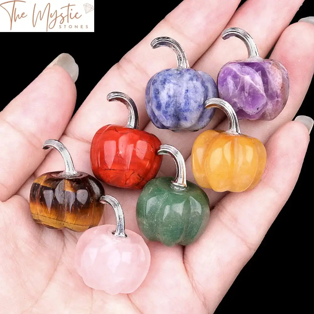 Mini Pumpkin Carved Stone Figurines