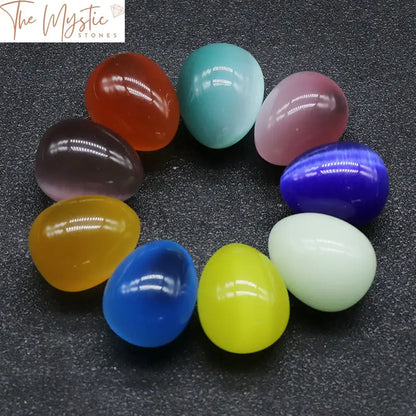 Mixed Color Cat Eye Crystal Mini Eggs - 20Pcs Set