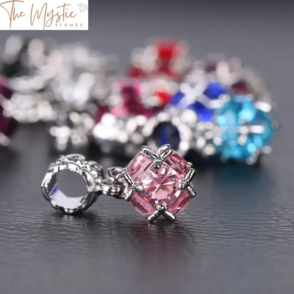 Mixed Color Zircon Ball Charms - 10Pcs 5Mm