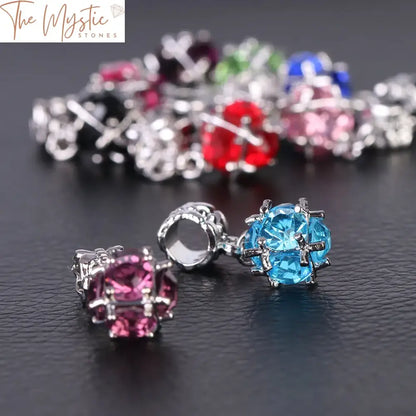 Mixed Color Zircon Ball Charms - 10Pcs 5Mm