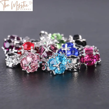 Mixed Color Zircon Ball Charms - 10Pcs 5Mm