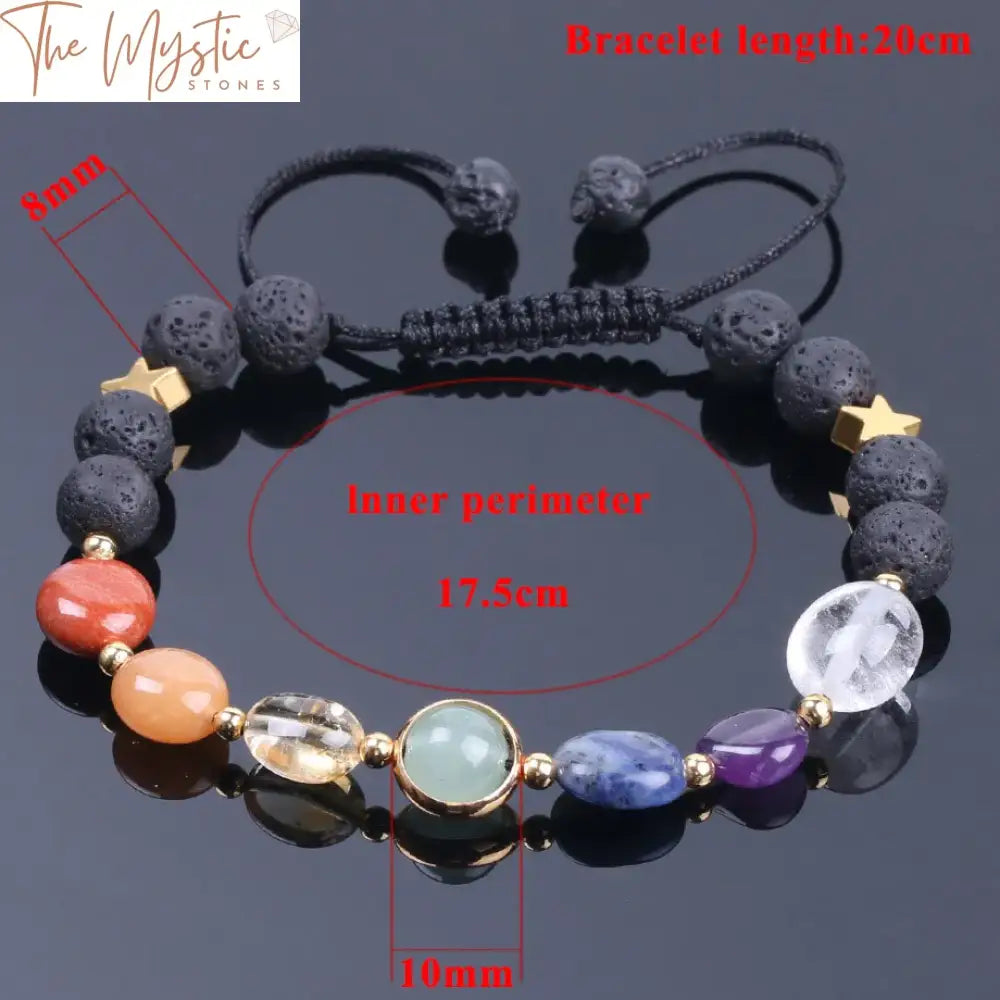 Mixed Gemstone Chakra Lava Bracelet