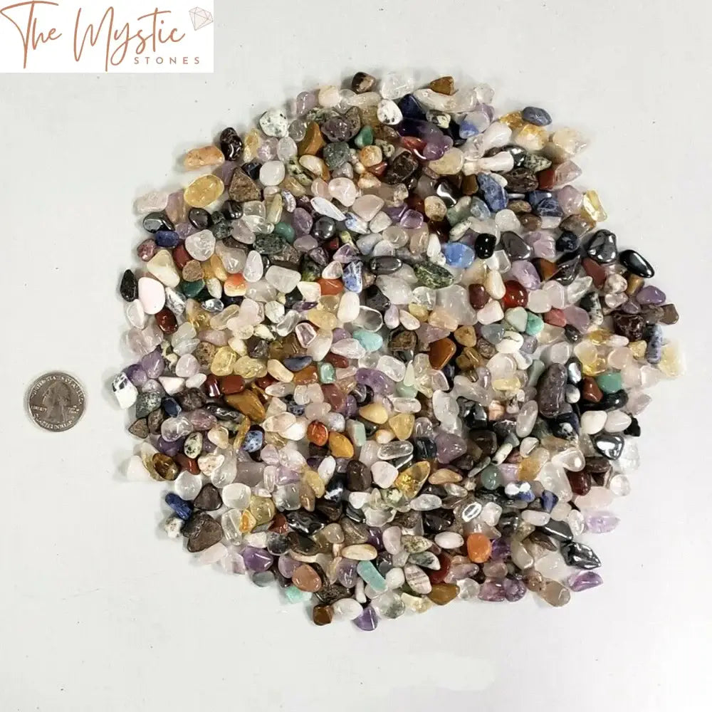 Mixed Natural Tumbled Crystal Chips Bulk Lot