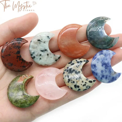 Moon-Shaped Natural Crystal Healing Stones