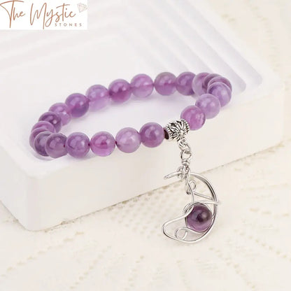 Moonstone Reiki Bracelet With Pink Quartz And Amethyst