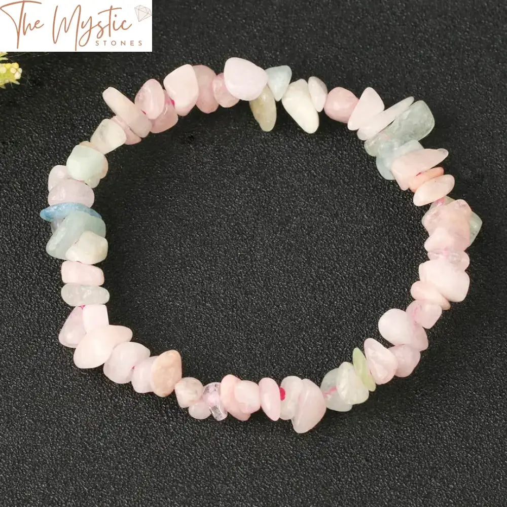 Morganite Natural Stone Chip Bracelet