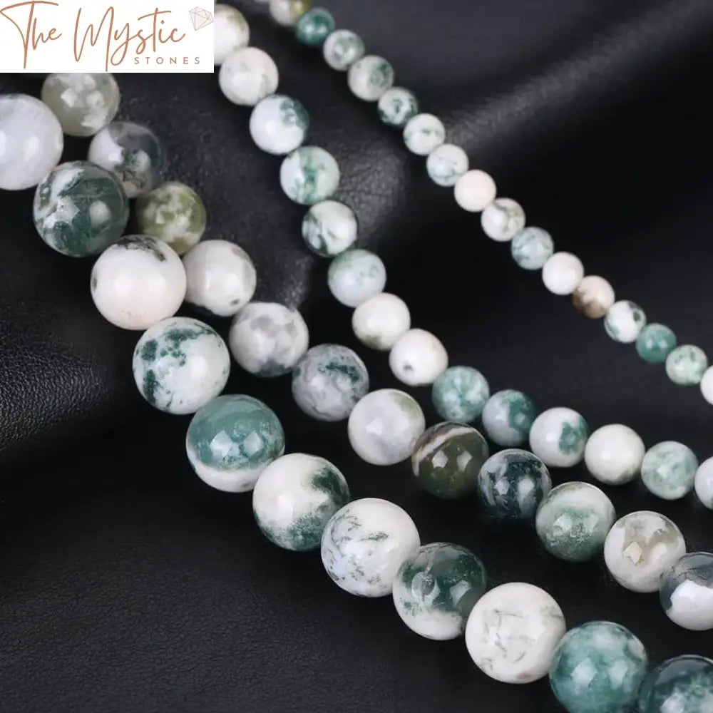 Moss Agate Green Onyx Round Beads