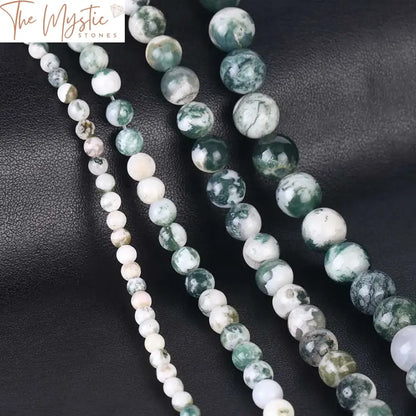 Moss Agate Green Onyx Round Beads