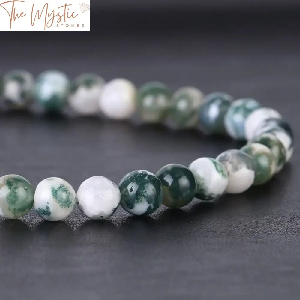 Moss Agate Green Onyx Round Beads