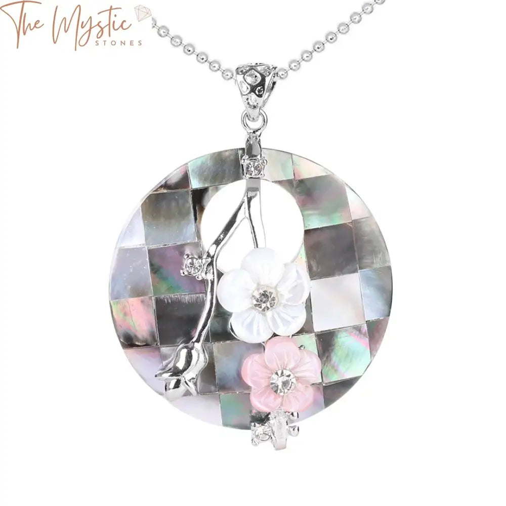 Mother Of Pearl Floral Hollow Pendant Bead