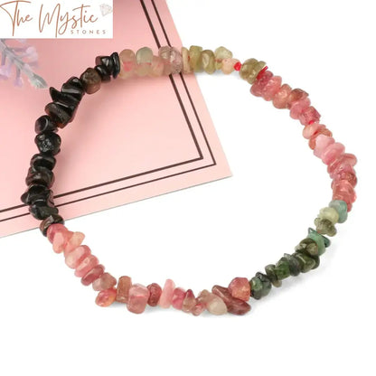 Multicolor Tourmaline Chip Bead Bracelet