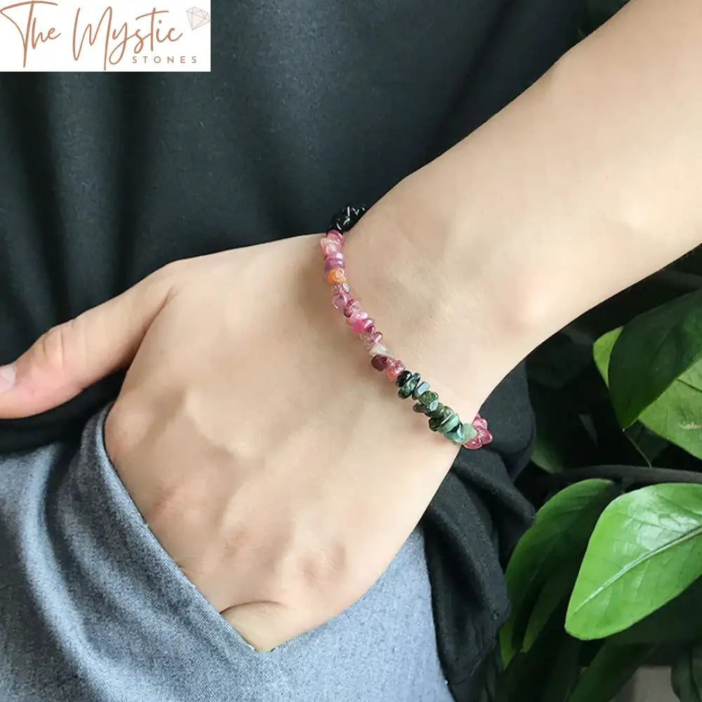 Multicolor Tourmaline Chip Bead Bracelet