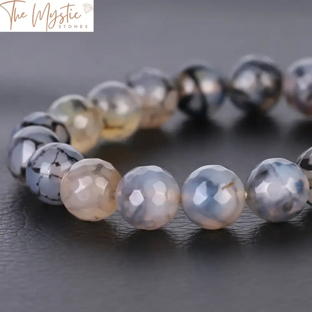 Multifaceted Onyx Agate Bracelet 10Mm