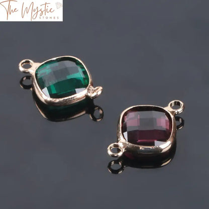 Murano Glass Faceted Double-Hole Bead Connectors