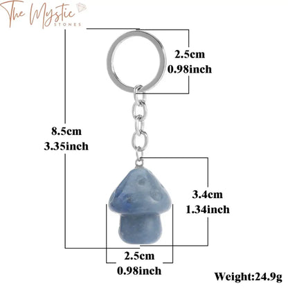 Mushroom Crystal Natural Stone Keychain