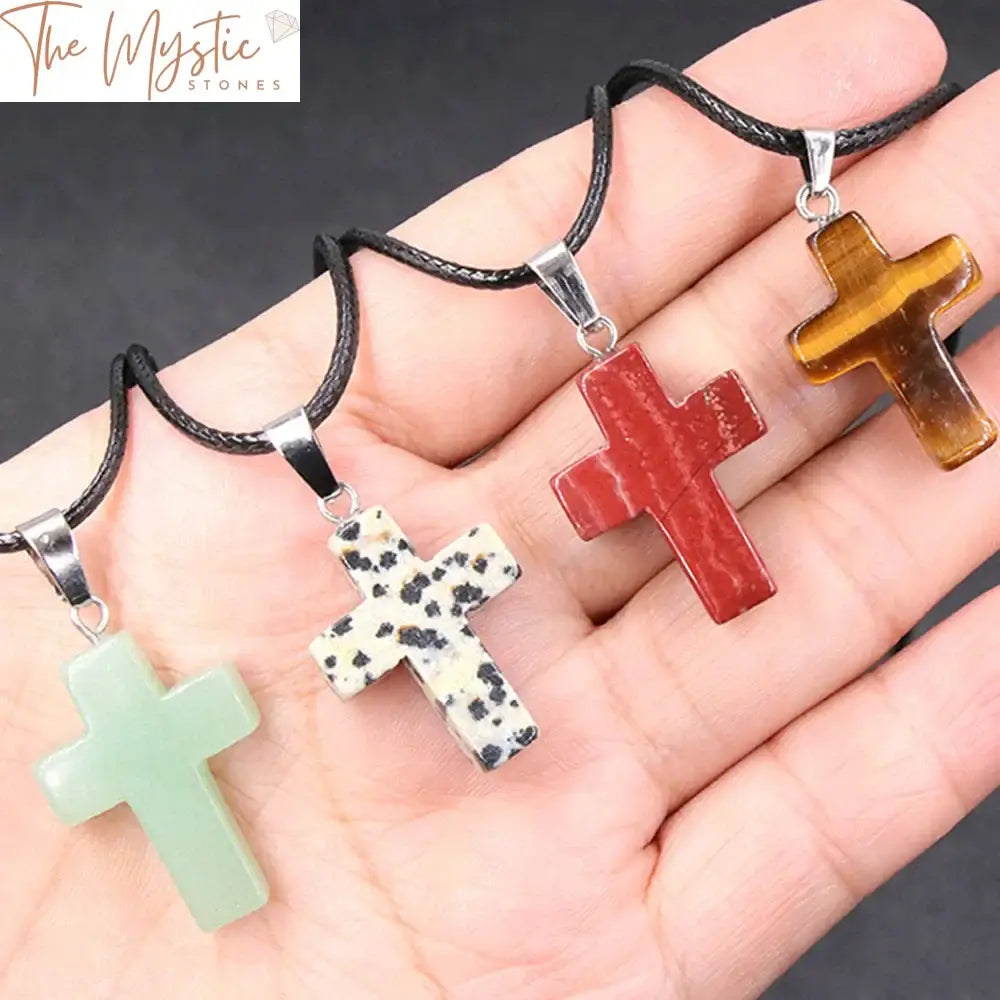 Natural Agate Cross Pendant