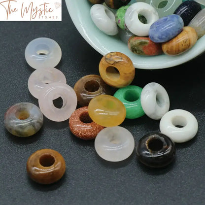 Natural Agate European Charm Beads Set - 20Pcs