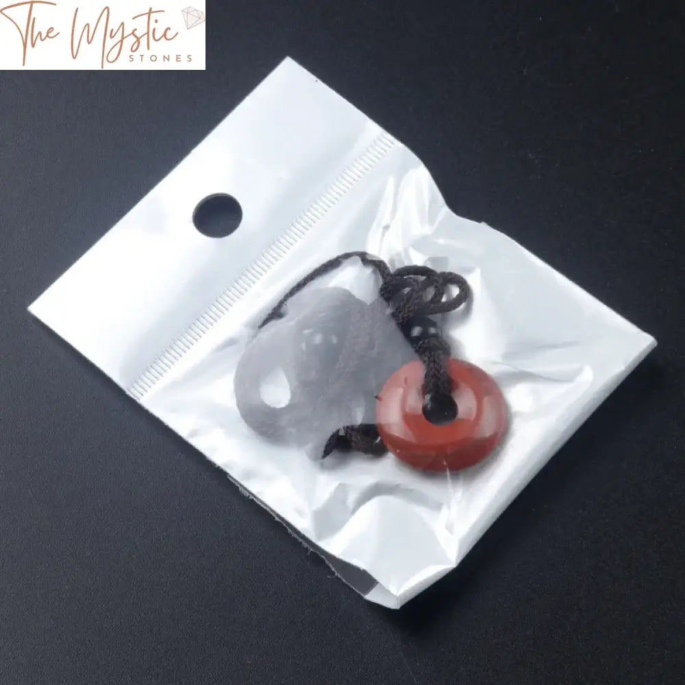 Natural Agate Stone Circle Donut Pendant