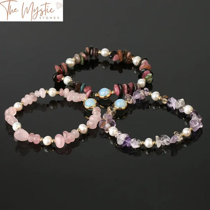 Natural Crystal Chip Bead Bracelet