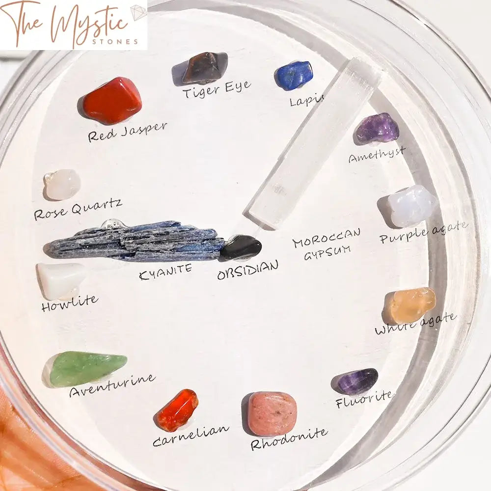 Natural Crystal Clock-Shaped Stones Set - 15 Pieces