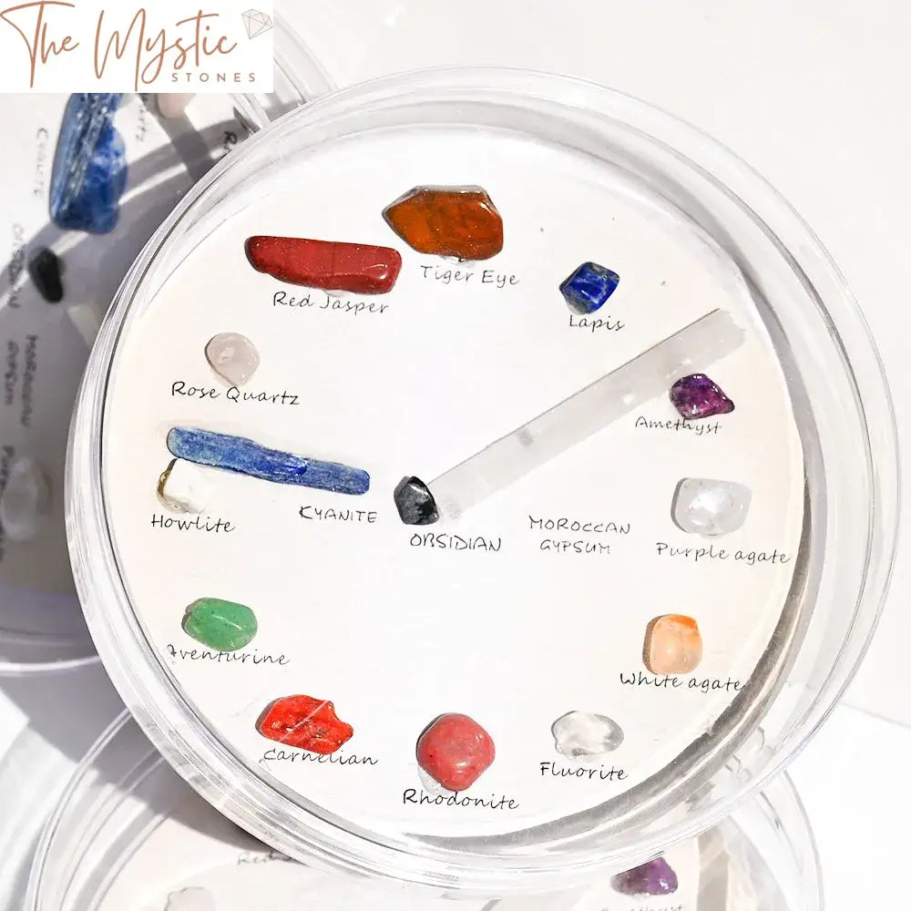 Natural Crystal Clock-Shaped Stones Set - 15 Pieces