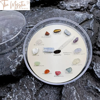 Natural Crystal Clock-Shaped Stones Set - 15 Pieces