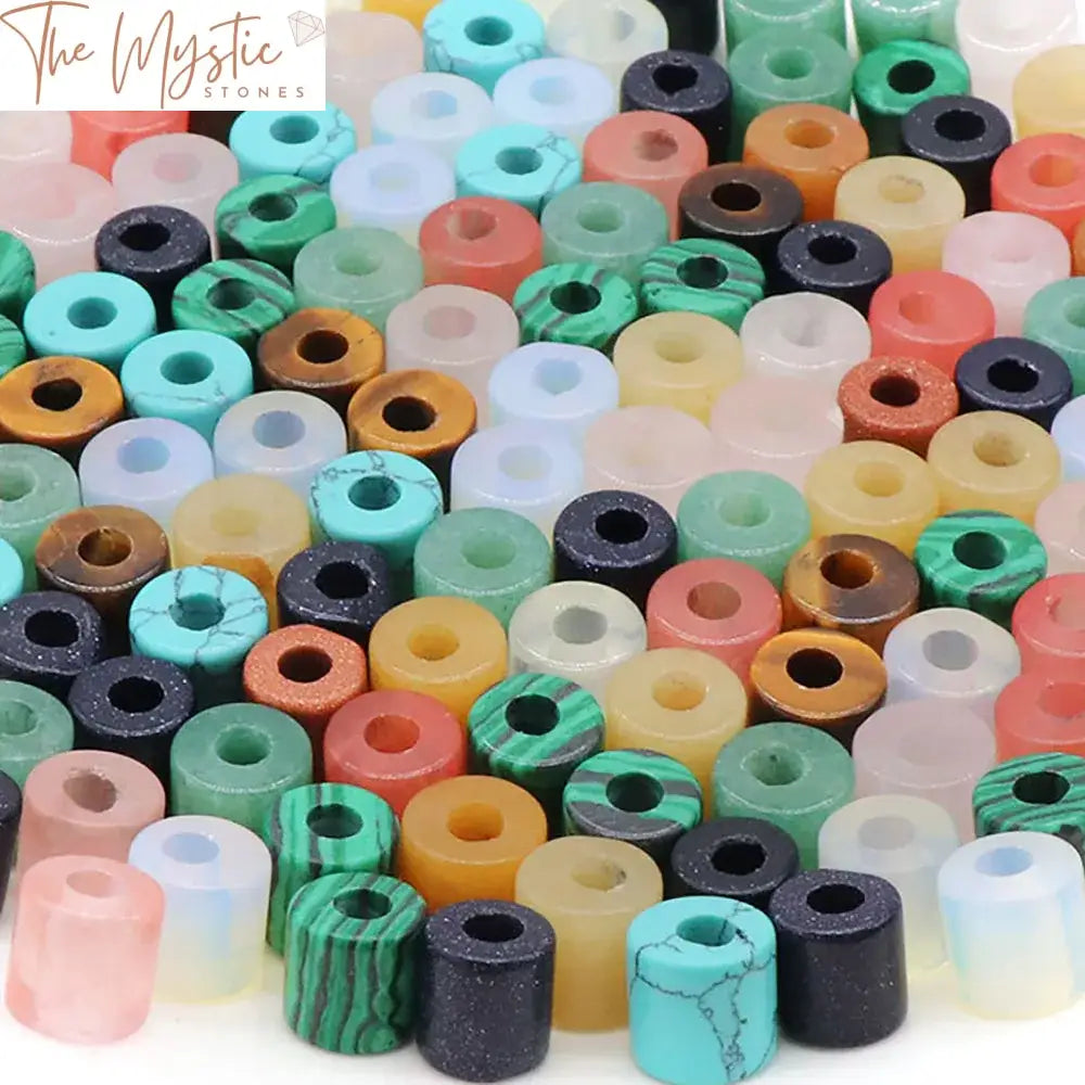 Natural Crystal Cylinder Spacer Beads - 10Pcs