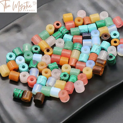 Natural Crystal Cylinder Spacer Beads - 10Pcs