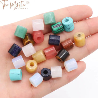 Natural Crystal Cylinder Spacer Beads - 10Pcs