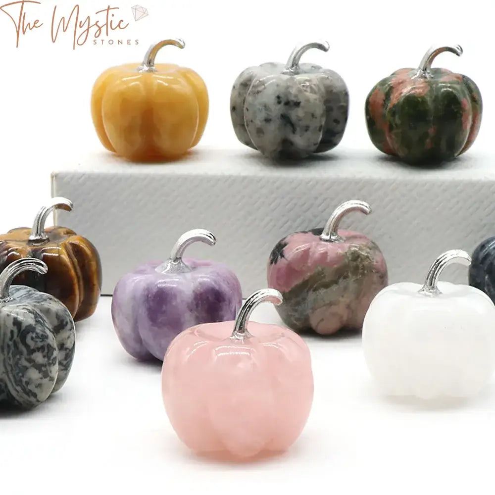 Natural Crystal Mini Pumpkin Ornament