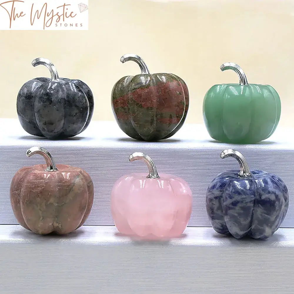 Natural Crystal Mini Pumpkin Ornament