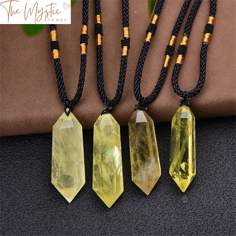 Natural Crystal Point Pendant - Double Tip