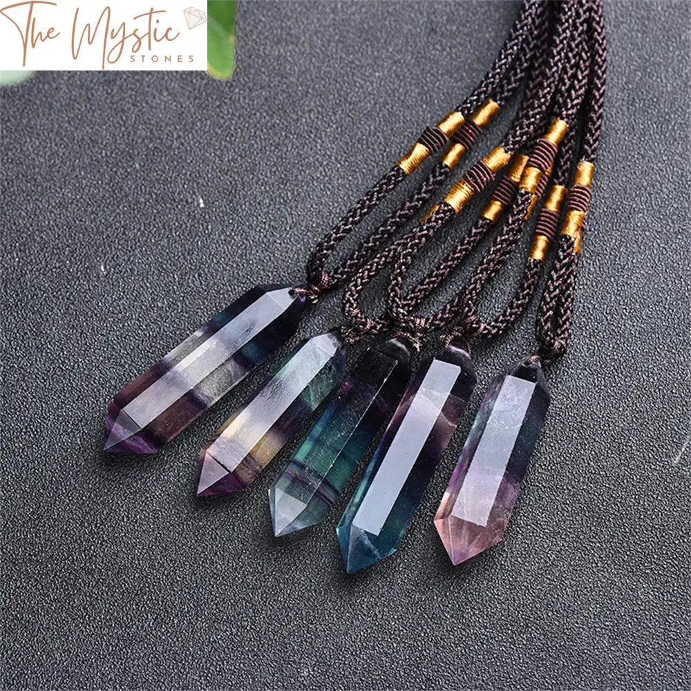 Natural Crystal Point Pendant - Double Tip