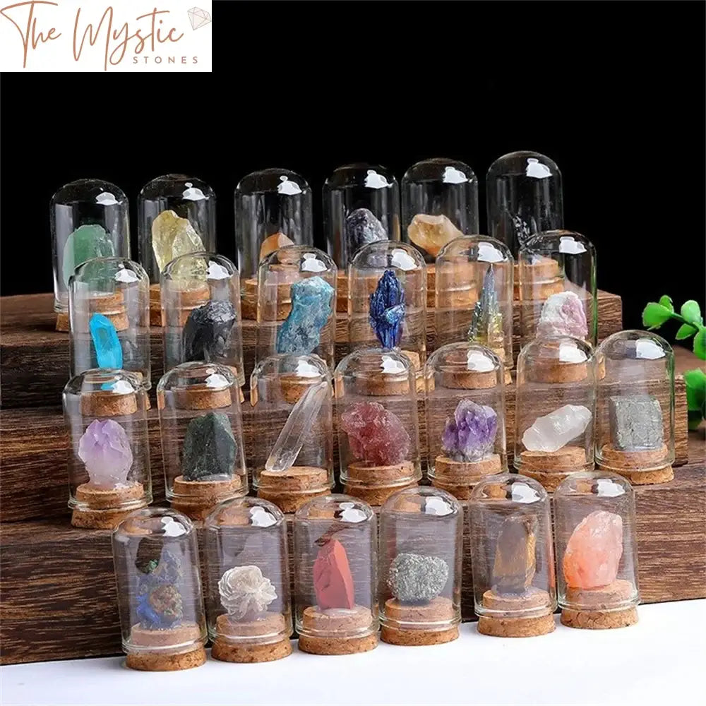 Natural Crystal Quartz Collection - 25 Piece Set With Wooden Box